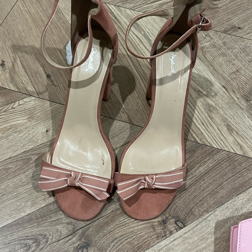 Pink strap heels
